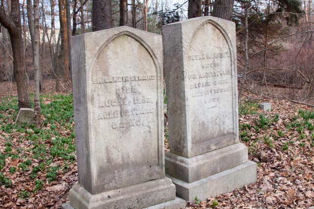 Headstones for Philander Seward and Susan Monfort