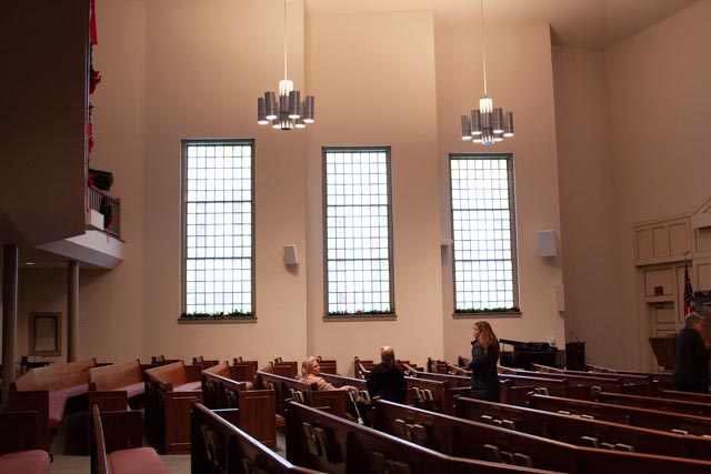 Windows in the New Hackensack Reformed Church sanctuary